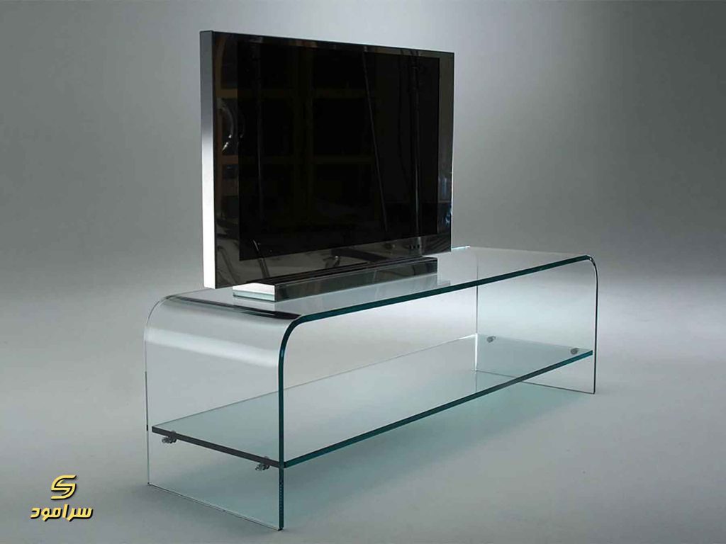 میز تلویزیون پذیرایی شیشه ای