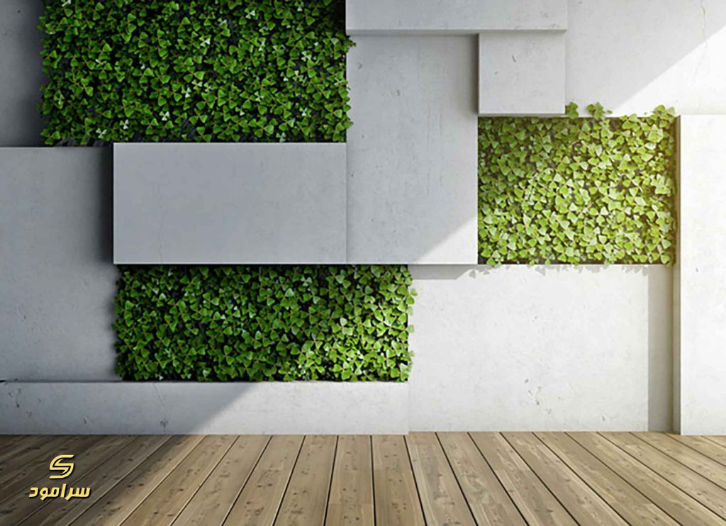 دیزاین دیوار زیبا با دیوار سبز
