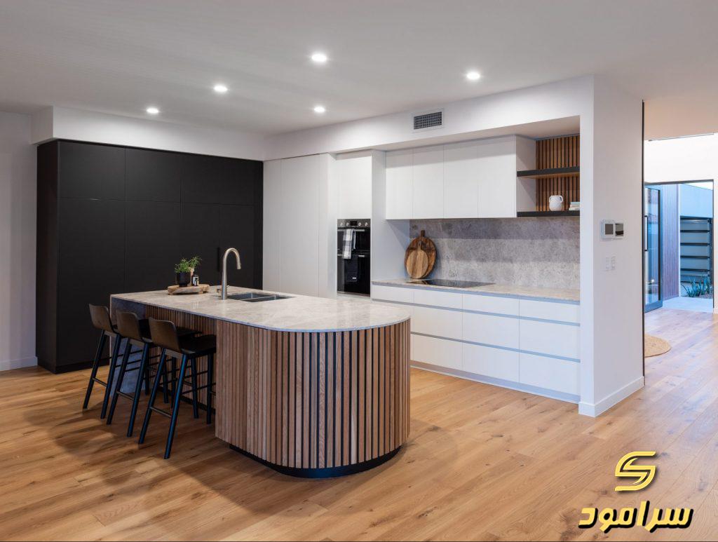 مدل کابینت آشپزخانه با رویه کبریتی و برجسته